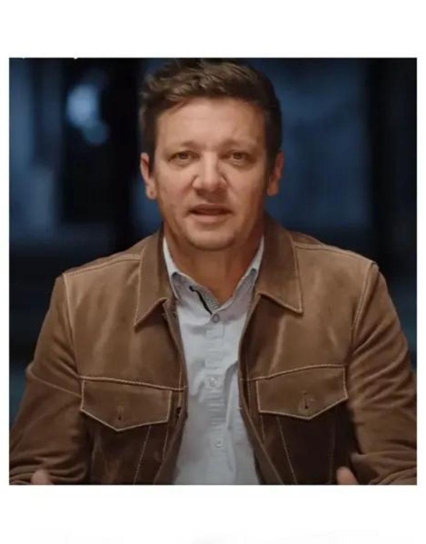Reservations 2023 Jeremy Renner Brown Suede Jacket